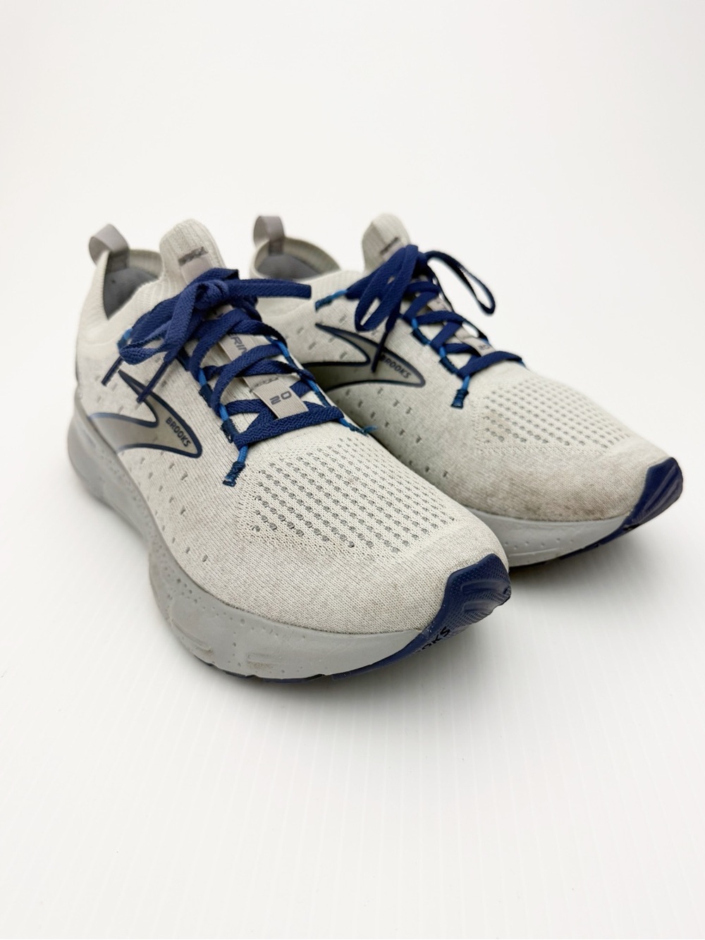 Brooks Glycerin StealthFit 20 Oyster Blue Athletic Running Sneakers Shoes